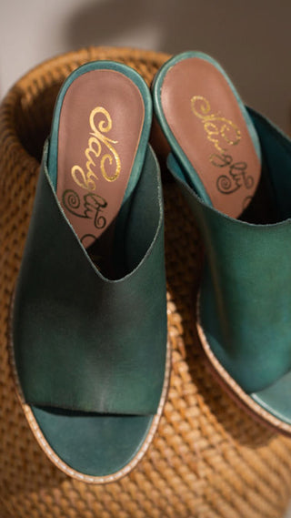 Hallie Heeled Sandal in Teal Naughty Monkey