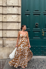 DEW KISS ALMOND WOVEN MAXI DRESS - By Baano