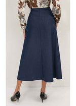 Harbor Blue Pocket Midi Skirt