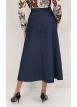 Harbor Blue Pocket Midi Skirt