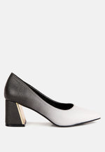 Harlow Metallic Accent Block Heel Pumps London Rag International