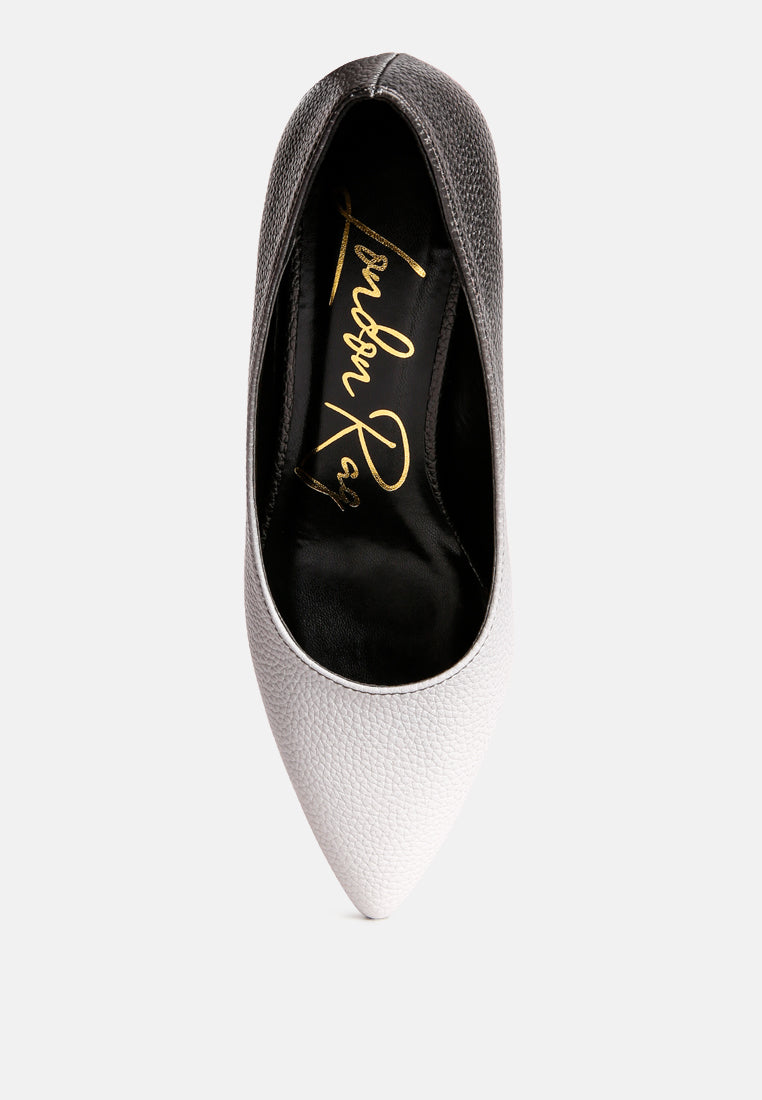 Harlow Metallic Accent Block Heel Pumps London Rag International