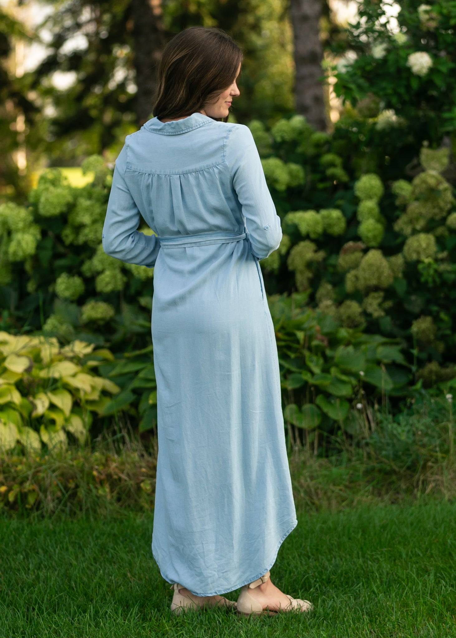 Hazel Chambray Long Sleeve Dress