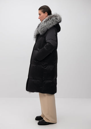 Charlotte Genuine Silver Fox Down Parka - By Baano