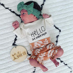 Hello I'm New Here Organic Bodysuit Long Sleeve - By Baano