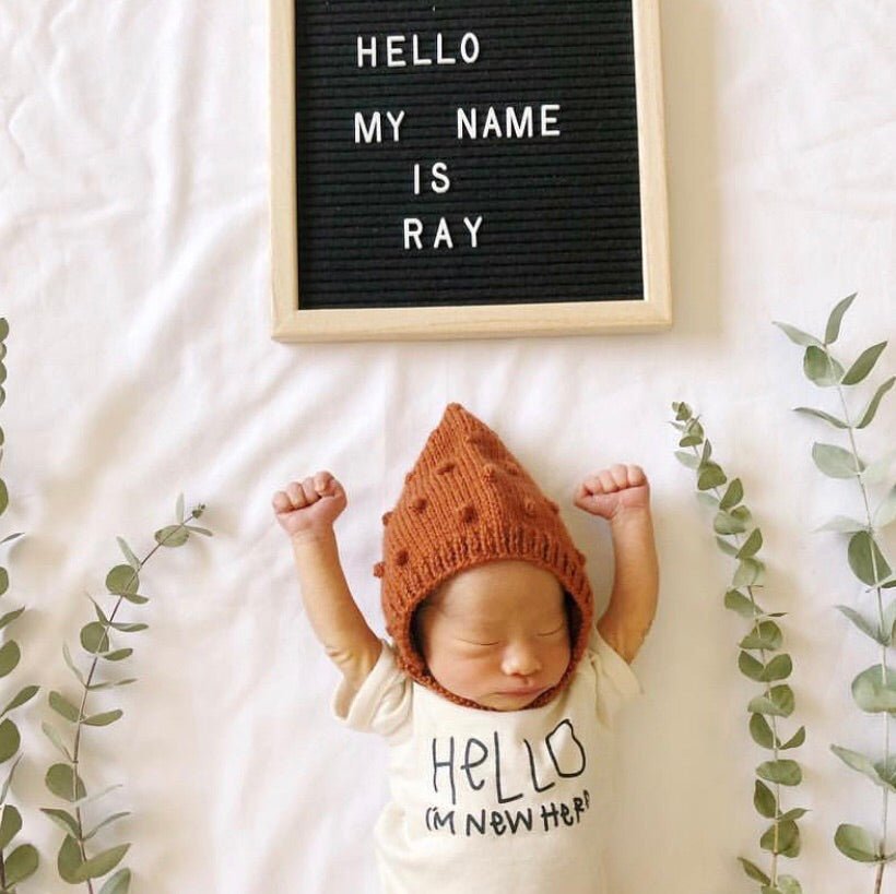 Hello I'm New Here Organic Baby Bodysuit - By Baano