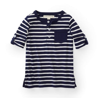 Henley Pocket Tee with Rolled Sleeves - Glamourous Grace
