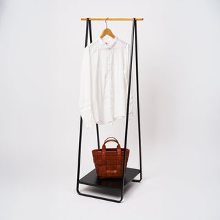 Coat Rack with Shelf (55" H)  - Steel - By Baano