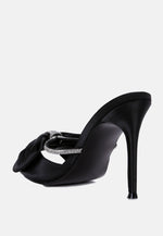 High Tea Rhinestone Bow Embellished Stiletto Sandals