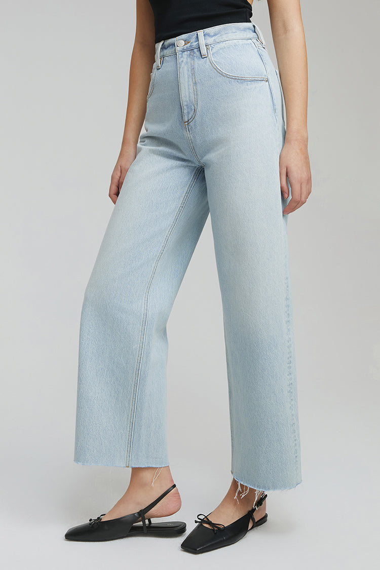Moon Curve Raw Hem Crop Jeans HJ129 Hey Joanie