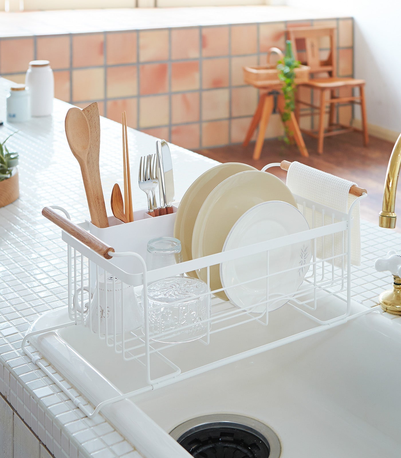 Over-the-Sink Dish Rack - Steel + Wood - By Baano