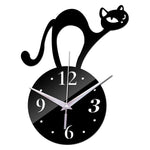 Home Decoration Wall Mirror 3D Hanging Clock Wall Murals Decal Sticker Acrylic Wallpaper for Unisex Teen Children Kid Boy Girl Classroom Gym Room Cartoon Cats Design Sticker Watch Stevvex