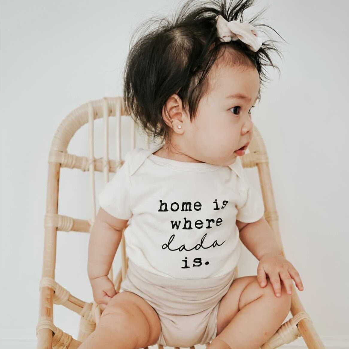 Home is Where Dada is Organic Cotton Baby Bodysuit Short Sleeve Tenth & Pine