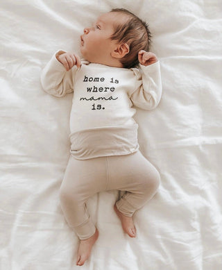Home is Where Mama is Organic Baby Bodysuit Long Sleeve