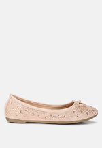 Hosana Rhinestones And Stud Embellished Ballet Flats