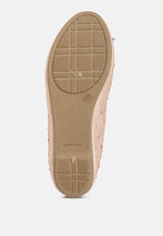 Hosana Rhinestones And Stud Embellished Ballet Flats
