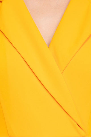 Sharagano Notched Collar 3/4 Sleeve Solid Belted Stretch Crepe Dress - Glamourous Grace