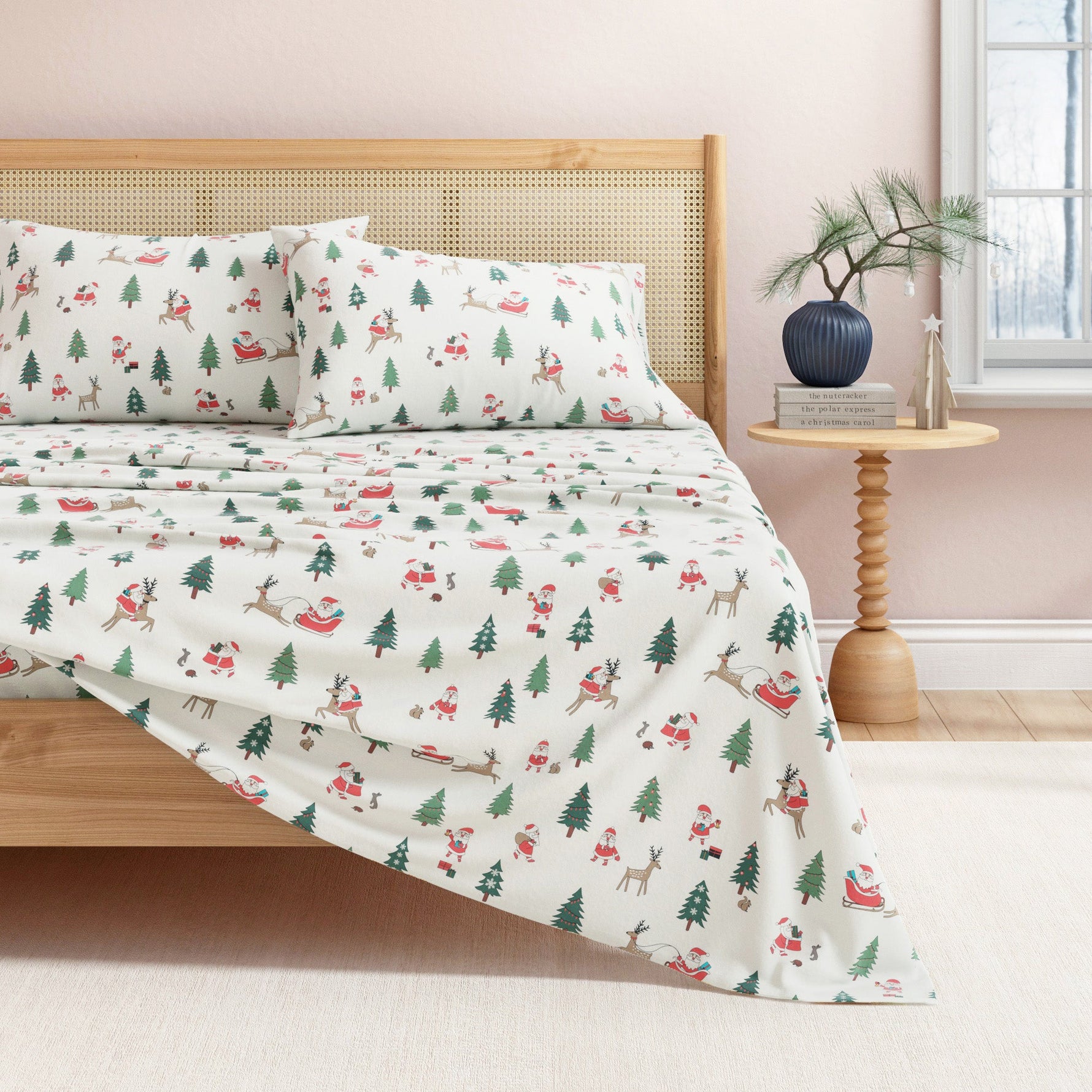 4-Piece Turkish Cotton Christmas Flannel Sheet - Whittaker Collection