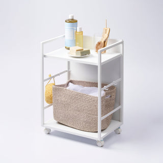 Two-Tier Hideaway Storage Cart (24" H)  - Steel - By Baano