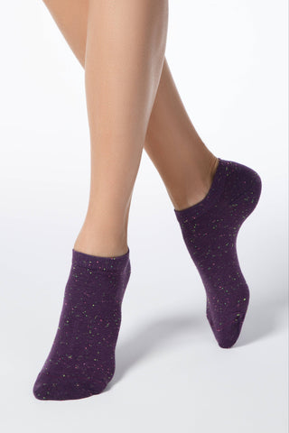 Cotton Ankle Socks Conte Active - 085 Knitted Colorful Pixels - By Baano
