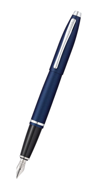 Calais™ Matte Metallic Midnight Blue Fountain Pen with Stainless Steel Nib - By Baano
