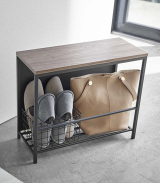 Entryway Storage Organizer & Bench (18" H)  - Steel + Wood - By Baano