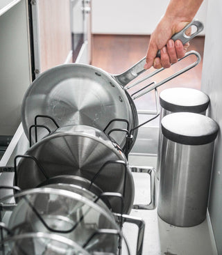 Adjustable Pot Lid Organizer - Steel - By Baano