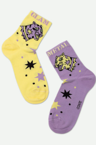 Socks Cotton Conte Happy 386 - Glam Metal - By Baano