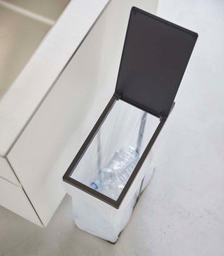 Lidded Garbage Bag Holder - Steel - By Baano