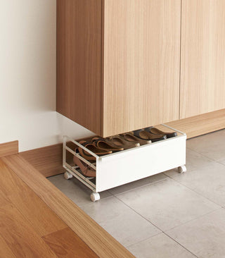 Rolling Shoe Rack (9" H)  - Steel - By Baano