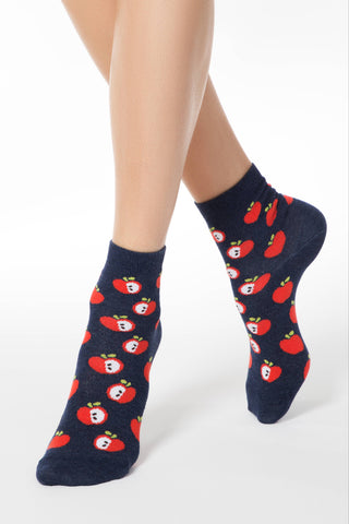 Conte Elegant Cotton Socks (2 pairs) - Fruit pattern