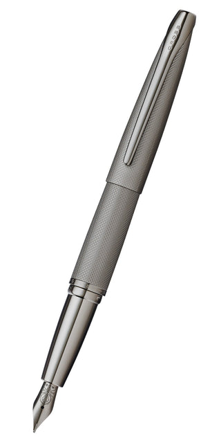 ATX® Sandblasted Titanium Gray Stainless Steel Fine Nib Fountain Pen - By Baano