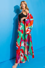 CANCUN GETAWAY SATIN MIDI KIMONO - By Baano