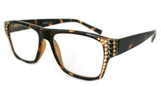 Brooklyn, (Bling) Reading Glasses for Women W (Hematite + L. Colorado) Genuine European Crystals. +1.25..+3  Square. NY Fifth Avenue
