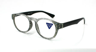 Grace, (Bling) Reading Glasses for Women W (Black Diamond, Hematite) Genuine European Crystals (Metallic Silver, Black)  NY Fifth Avenue