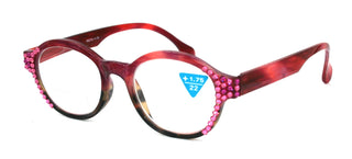 Citlalli, (Bling) Round Women Reading Glasses W (Light Rose, Rose) Genuine European Crystals (Pink, Brown) Circle. NY Fifth Avenue