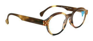 Citlalli, (Bling) Round Women Reading Glasses W (L. Colorado, Cooper) Genuine European Crystals  (Marble Brown) Circle NY Fifth Avenue