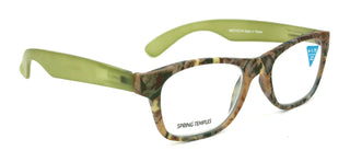 The Forester, (Premium) Reading Glasses, High End Reader +1.25 to +3 Magnifying Square Style (Green Camouflage) Frame. NY Fifth Avenue