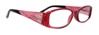 Ivy, (Bling) Reading for Women Adorned W (L. Siam)   +1.50..+3 Magnifying Reader, Clear Translucent (Red) NY Fifth Avenue.