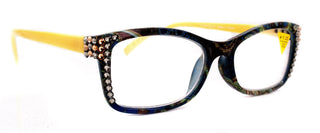 Frida, (Bling) Reading Glasses Women W (L. Colorado, Black Diamond)Genuine European Crystals. +1.25.. +4  Paisley, NY Fifth Avenue.