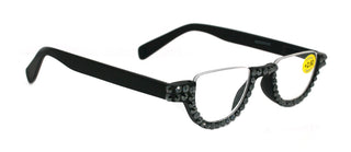 Half Moon, (Bling) Woman Reading Glasses Adorned W (Hematite) Genuine European Crystals Reader +1.25 +1.50... +4  Frame, NY Fifth Avenue.
