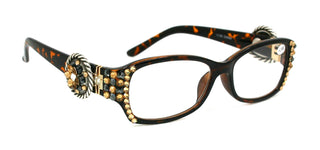 The Medallion, (Bling) Women Reading Glasses W (Hematite, L. Colorado) Genuine European Crystals (Tortoise Brown)  Concho. NY Fifth Avenue.
