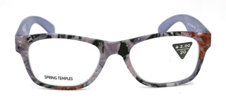 The Forester, (Premium) Reading Glasses, High End Reader +1.25 to +3 Magnifying Square Style (Blue Camouflage) Frame. NY Fifth Avenue