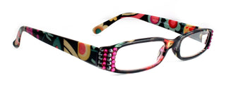 Elsa, (Bling) Reading Glasses for women W (Hematite, Fuchsia) Genuine European Crystals  Paisley Frame +1.50..+3 NY Fifth Avenue