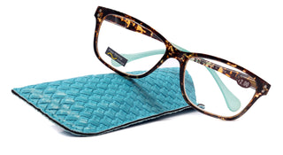 Milan, (Premium) Reading Glasses High End Reader +1.25..+3 Magnifying, Optical Square Square Style Tortoise Brown n (Blue) NY Fifth Avenue