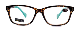 Milan, (Premium) Reading Glasses High End Reader +1.25..+3 Magnifying, Optical Square Square Style Tortoise Brown n (Blue) NY Fifth Avenue