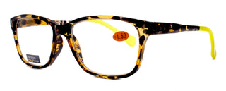 Milan, (Premium) Reading Glasses HighEnd Reader +1.25..+3 Magnifying Optical Square Square Style Tortoise Brown n (Yellow) NY Fifth Avenue