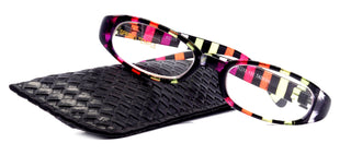 Isabella, (Premium) Reading Glasses, Fashion Reader (Orange, Black, pink) +1.25 +6. Oval, High Magnification, NY Fifth Avenue (Wide Frame)