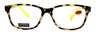 Milan, (Premium) Reading Glasses HighEnd Reader +1.25..+3 Magnifying Optical Square Square Style Tortoise Brown n (Yellow) NY Fifth Avenue