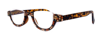 Half Moon, (Bling) Woman Reading Glasses Adorned W (Hematite, Cooper, L. Colorado) Genuine European Crystals  Lower Nose, NY Fifth Avenue.